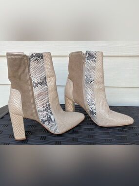 Matisse Cobra Leather Snakeskin Ankle Boots 8.5M